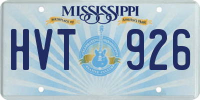 MS license plate HVT926