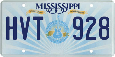 MS license plate HVT928