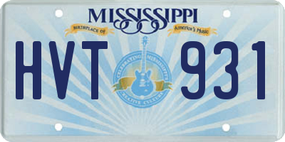 MS license plate HVT931