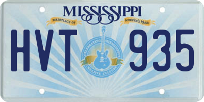 MS license plate HVT935