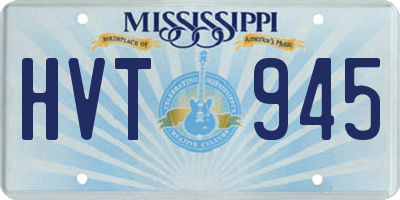 MS license plate HVT945