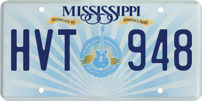 MS license plate HVT948