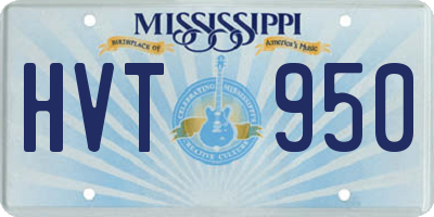 MS license plate HVT950