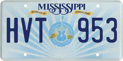 MS license plate HVT953