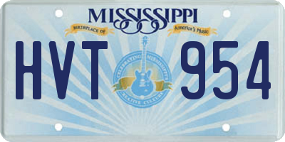 MS license plate HVT954