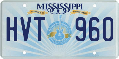 MS license plate HVT960