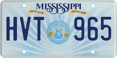 MS license plate HVT965