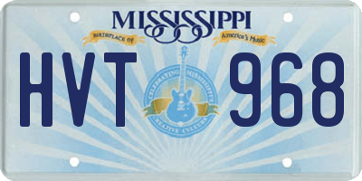 MS license plate HVT968
