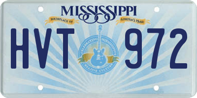 MS license plate HVT972