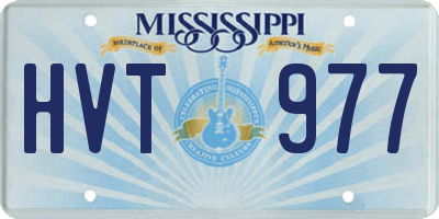 MS license plate HVT977