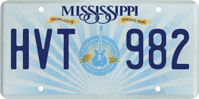 MS license plate HVT982