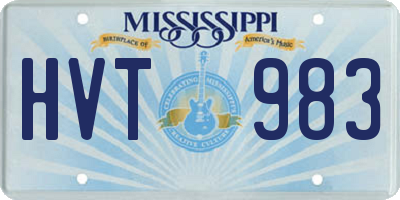 MS license plate HVT983