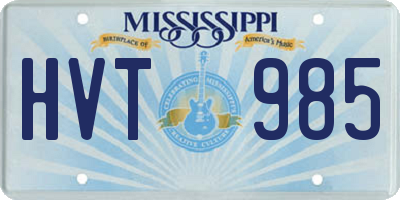MS license plate HVT985