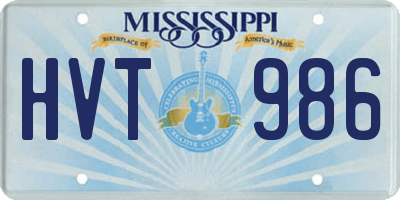 MS license plate HVT986