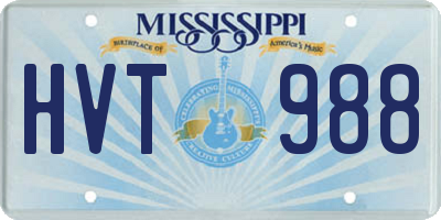 MS license plate HVT988