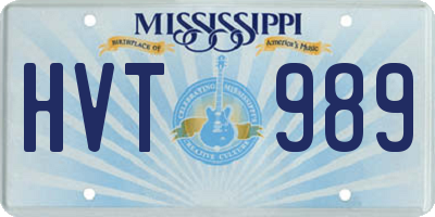 MS license plate HVT989