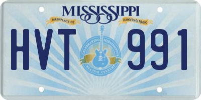 MS license plate HVT991