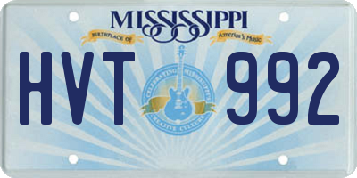 MS license plate HVT992