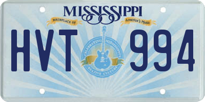 MS license plate HVT994