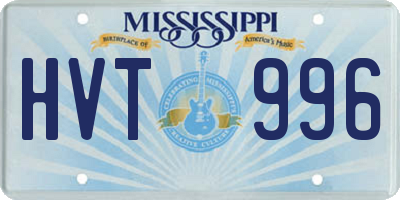 MS license plate HVT996