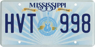 MS license plate HVT998