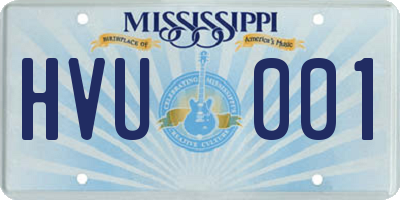 MS license plate HVU001