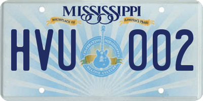 MS license plate HVU002