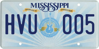 MS license plate HVU005