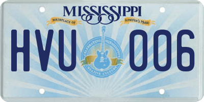 MS license plate HVU006