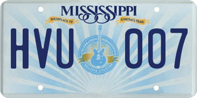 MS license plate HVU007