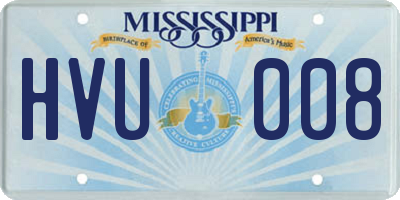 MS license plate HVU008