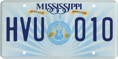 MS license plate HVU010