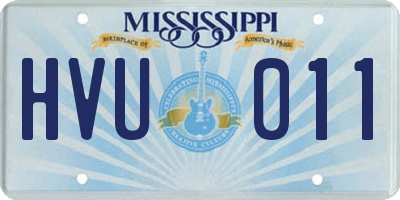 MS license plate HVU011