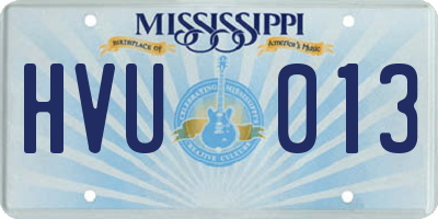 MS license plate HVU013