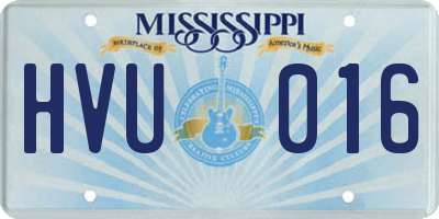 MS license plate HVU016