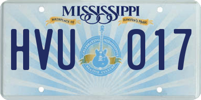MS license plate HVU017