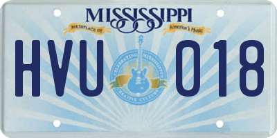 MS license plate HVU018