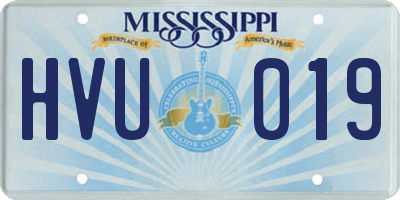 MS license plate HVU019