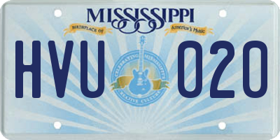 MS license plate HVU020