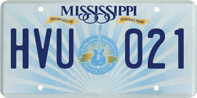 MS license plate HVU021