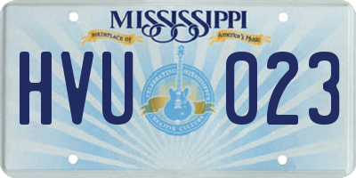 MS license plate HVU023