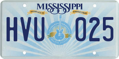 MS license plate HVU025