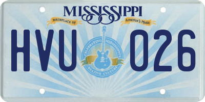 MS license plate HVU026