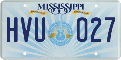 MS license plate HVU027