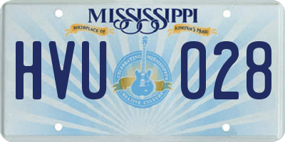 MS license plate HVU028