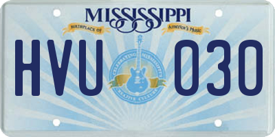 MS license plate HVU030