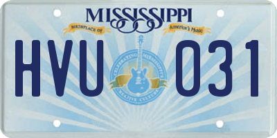 MS license plate HVU031