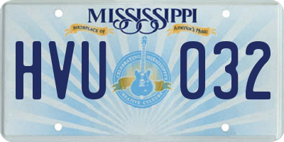 MS license plate HVU032