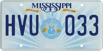 MS license plate HVU033