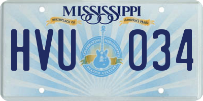 MS license plate HVU034
